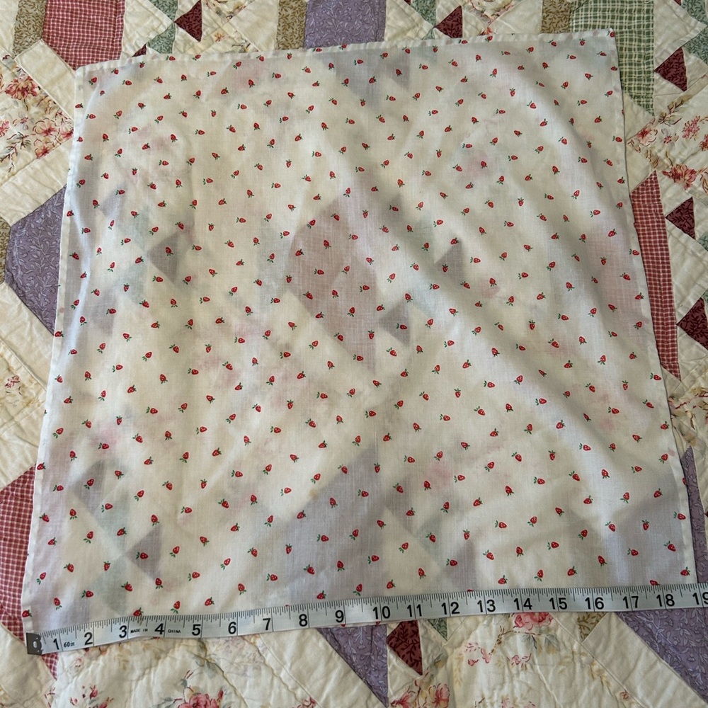 Vintage handmade strawberry bandana sheer